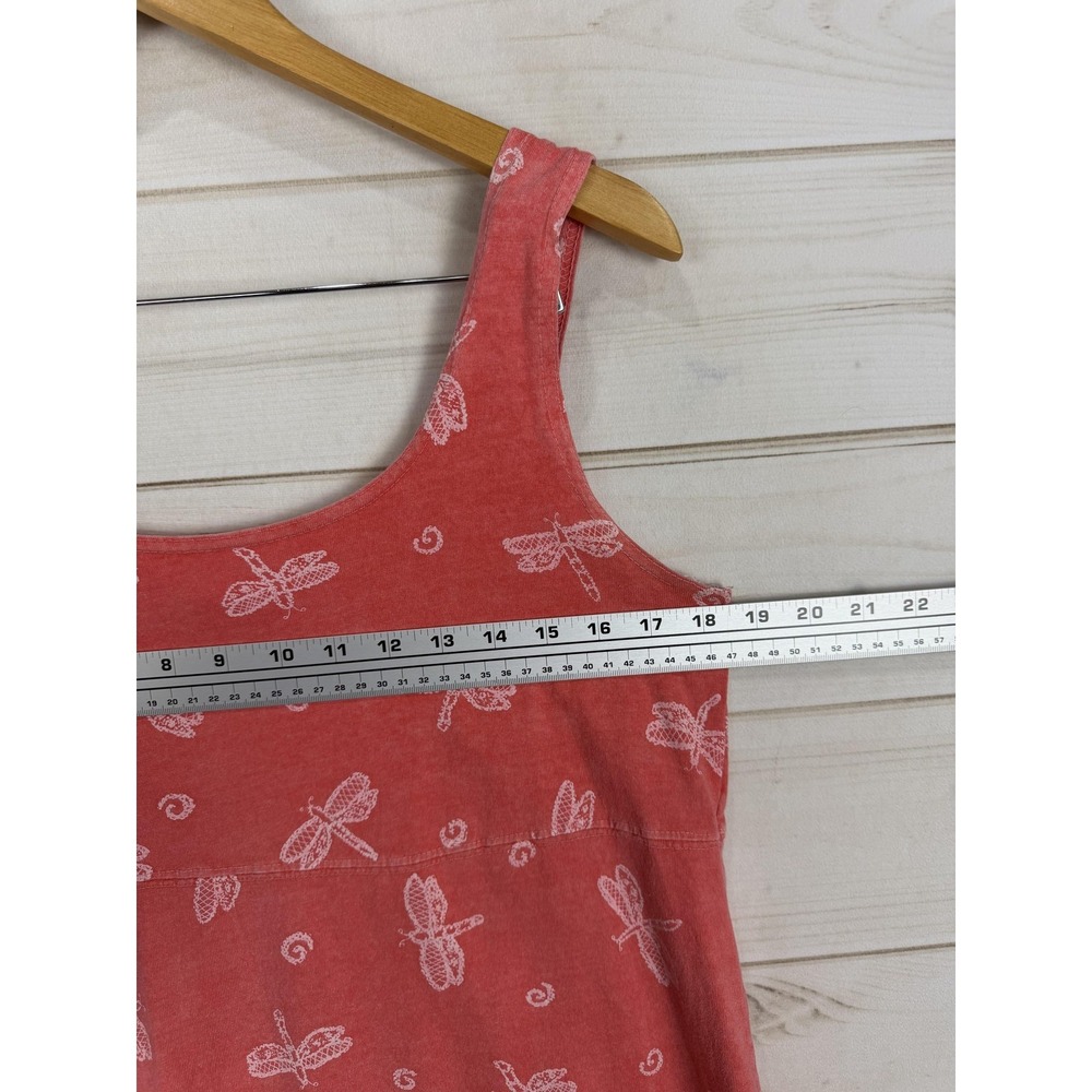 Fresh Produce Dress Womens Medium Pink Dragonfly Tank Sundress Cotton Ruffle Hem - Picture 6 of 8